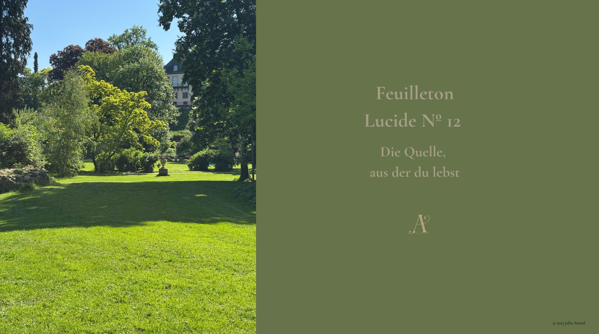 Feuilleton Lucide Nº 12: Die Quelle, aus der du lebst